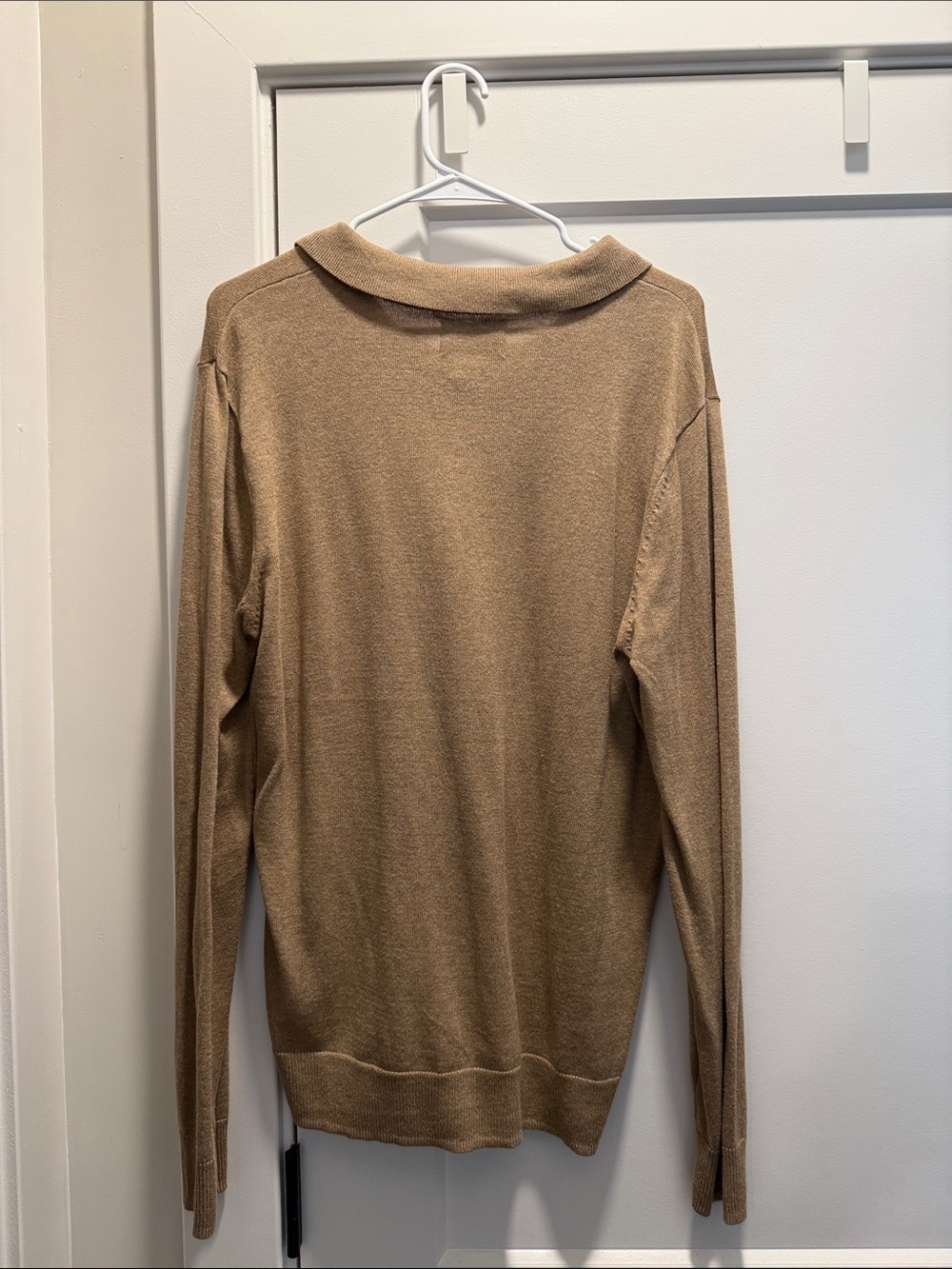 Mens Old Navy Tan Long Sleeve Polo Sweater - Picture 2 of 5